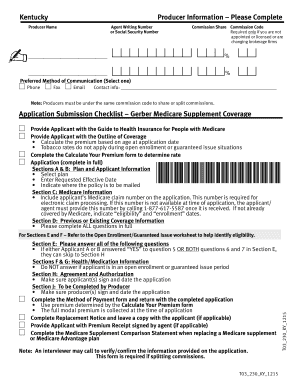 Kentucky Medicare Supplement Application
