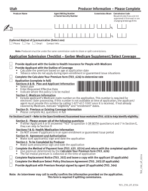 Utah Medicare Supplement Application
