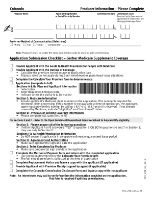 Colorado Medicare Supplement Application