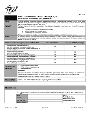 Postal Credit Union Privacy Notice