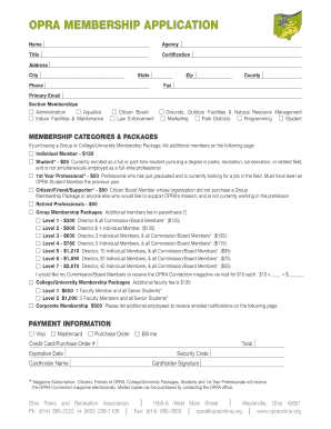 OPRA Membership Application