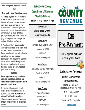 Saint Louis County Tax Pre-Payment Program