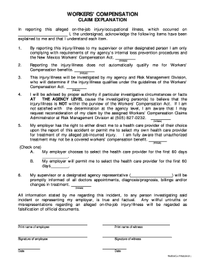 New Mexico Workers' Compensation Claim Explanation