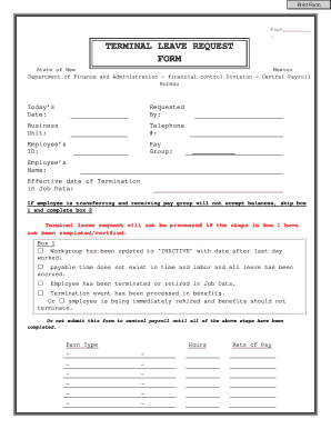 Terminal Leave Request Form