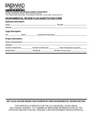 Environmental Review Plan Substitution Form