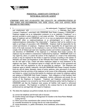 Personal Assistant Contract with Real Estate Agent