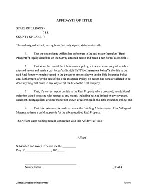 Affidavit of Title