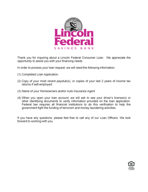 US Federal Consumer Loan Application