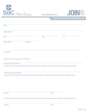 Direct Deposit Form
