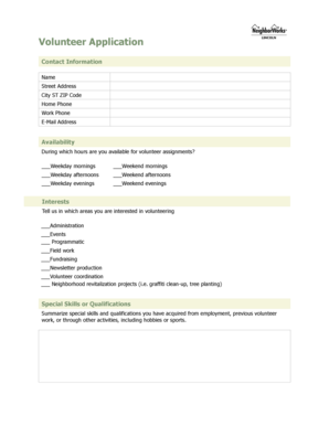 Volunteer Application Form