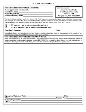 Letter of Reference Form