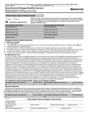 Mortgage Disability Insurance Application