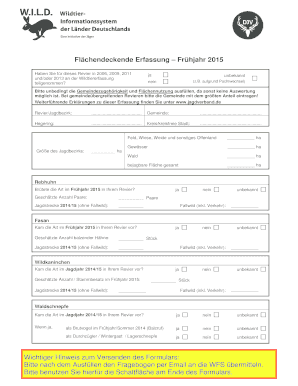 Flächendeckende Erfassung – Frühjahr 2015