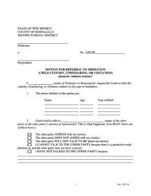 Motion for Referral to Mediation