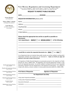 New Mexico Public Records Request Form