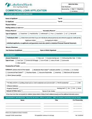 Commercial Loan Application