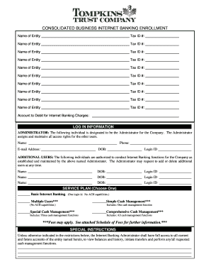 Consolidated Business Internet Banking Enrollment