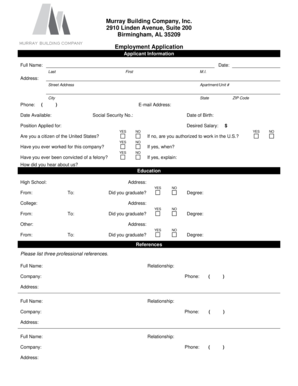 Employment Application Form