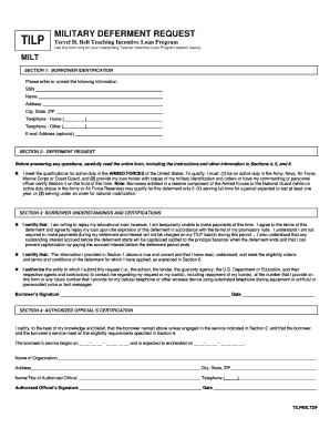 TILP Military Deferment Request