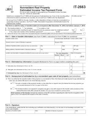 New York Nonresident Real Property Estimated Income Tax Form