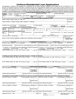 Uniform Residential Loan Application