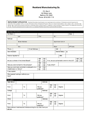Employment Application Form