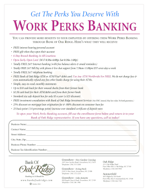 Work Perks Banking Enrollment Form