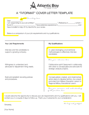 T-Format Cover Letter Template