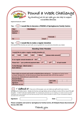 Pound a Week Challenge Donation Form