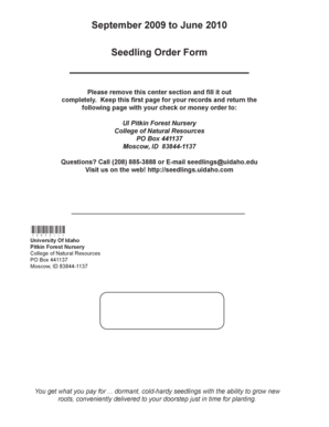 Seedling Order Form