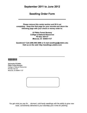 Seedling Order Form