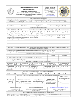 Massachusetts Building Permit Application