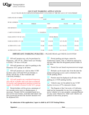 GR Staff Parking Application