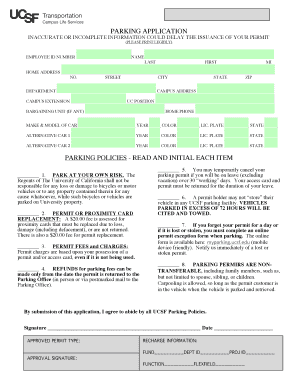 Parking Application Form