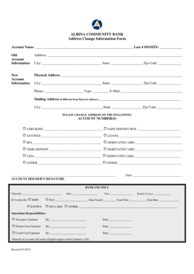 Albina Community Bank Address Change Form
