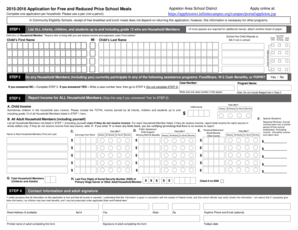 2015-2016 Application for Free and Reduced Price School Meals