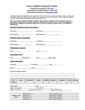Daily Parking Request Form