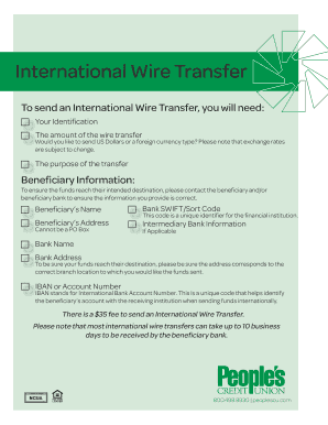 International Wire Transfer Form