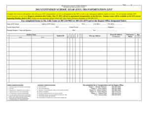 Miami-Dade ESY Transportation List