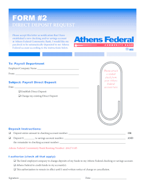 Direct Deposit Request Form