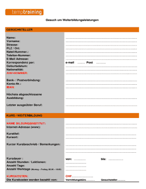 Gesuch um Weiterbildungsleistungen