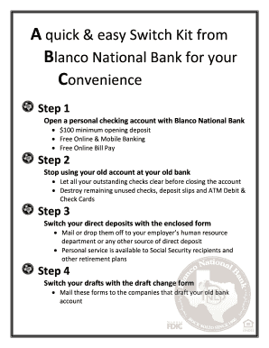 Blanco National Bank Switch Kit