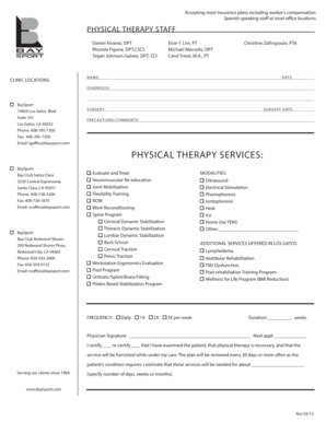 Physical Therapy Certification Form
