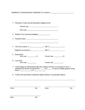 VA Loan Refinance Proposal
