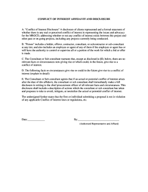 Conflict of Interest Affidavit and Disclosure