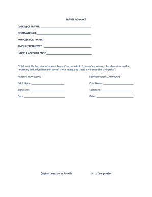 Travel Advance Request Form