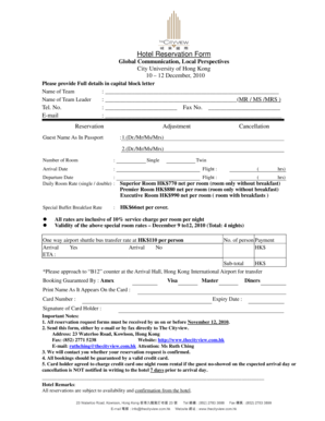 Hotel Reservation Form