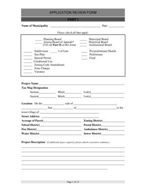 Application Review Form