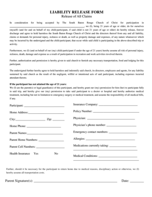 Liability Release Form