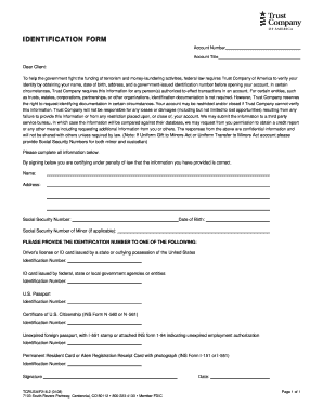 Account Identification Form